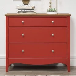 Kommode LISSABON - rot-braun - teilmassiv - 100 cm -Wohnzimmer Verkäufe 1335001203 06 1600Wx1600H