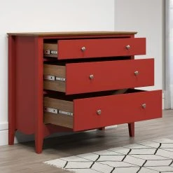 Kommode LISSABON - rot-braun - teilmassiv - 100 cm -Wohnzimmer Verkäufe 1335001203 08 1600Wx1600H