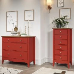 Kommode LISSABON - rot-braun - teilmassiv - 100 cm -Wohnzimmer Verkäufe 1335001203 09 1600Wx1600H