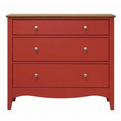 Kommode LISSABON - rot-braun - teilmassiv - 100 cm