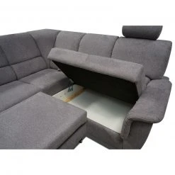 Ecksofa - grau - mit Kopfstützen - mit Funktionen - Ottomane rechts -Wohnzimmer Verkäufe 1337000701 05 1600Wx1600H