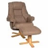 Relaxsessel mit Hocker - braun - manuelle Relaxfunktion