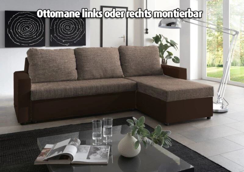 Ecksofa - braun-cappuccino - Liegefunktion 2 Ecksofa - braun-cappuccino - Liegefunktion – Bild 2