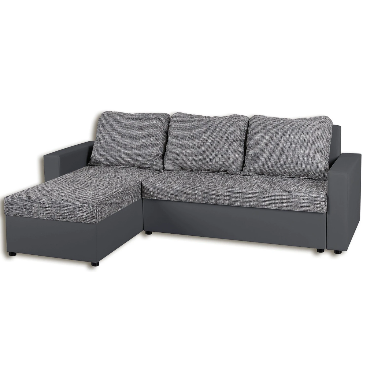 Ecksofa - grau - Kunstleder - Liegefunktion 2 Ecksofa - grau - Kunstleder - Liegefunktion – Bild 2