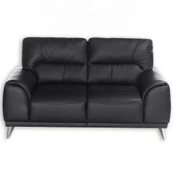 2-Sitzer Sofa - schwarz - Kunstleder