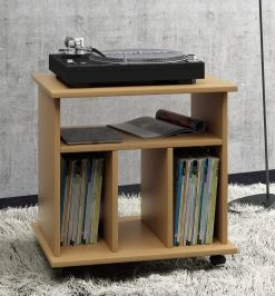 Schallplatten-Regal - Buche - 60 cm breit - auf Rollen -Wohnzimmer Verkäufe 9001546700 03 1600Wx1600H
