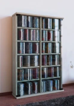 Vitrine - Sonoma Eiche - 60 cm breit - für 300 CDs -Wohnzimmer Verkäufe 9001547400 03 1600Wx1600H