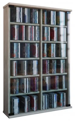 Vitrine - Sonoma Eiche - 60 cm breit - für 300 CDs