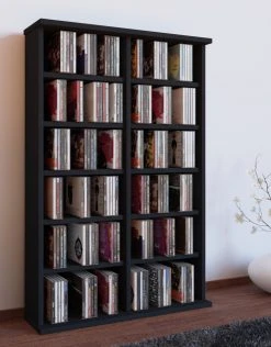 Regal - schwarz - 60 cm breit - für 300 CDs -Wohnzimmer Verkäufe 9001548400 03 1600Wx1600H