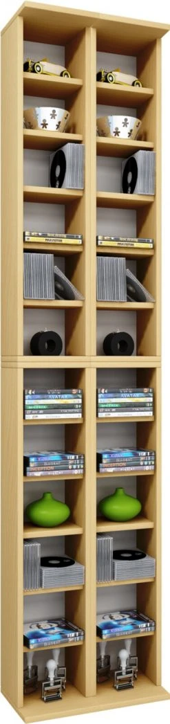 CD-Regal - Buche - für 408 CDs - 42 cm breit - erweiterbar
