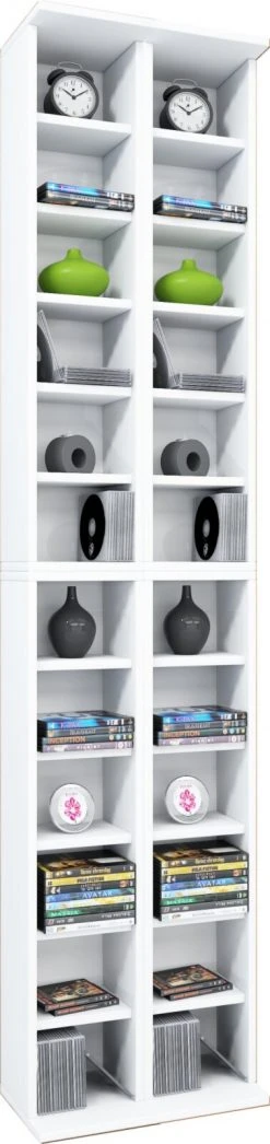 CD-Regal - weiß - 42 cm breit - für 408 CDs - erweiterbar