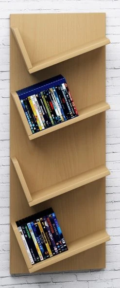 CD-Wandregal - Buche - 33 cm breit - 4 Ablagen