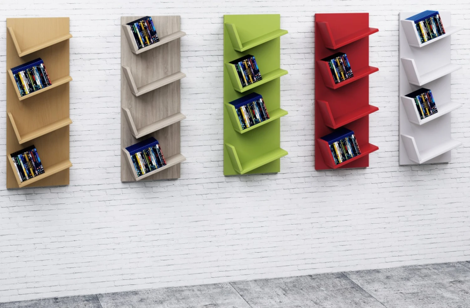 CD-Wandregal - Sonoma Eiche - 33 cm breit - 4 Ablagen 4 CD-Wandregal - Sonoma Eiche - 33 cm breit - 4 Ablagen – Bild 4