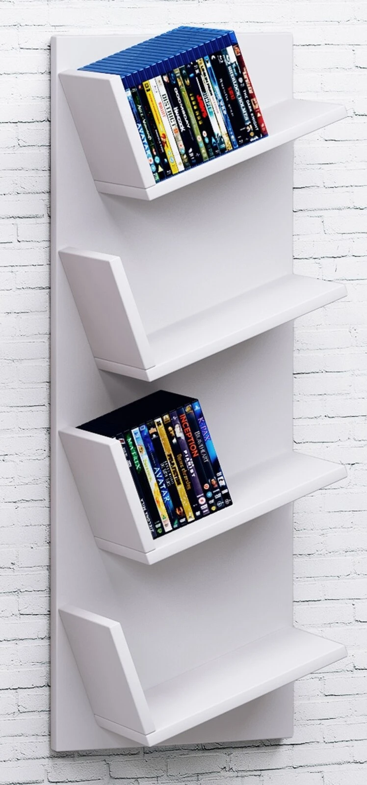 CD-Wandregal - weiß - 33 cm breit - 4 Ablagen 1 CD-Wandregal - weiß - 33 cm breit - 4 Ablagen