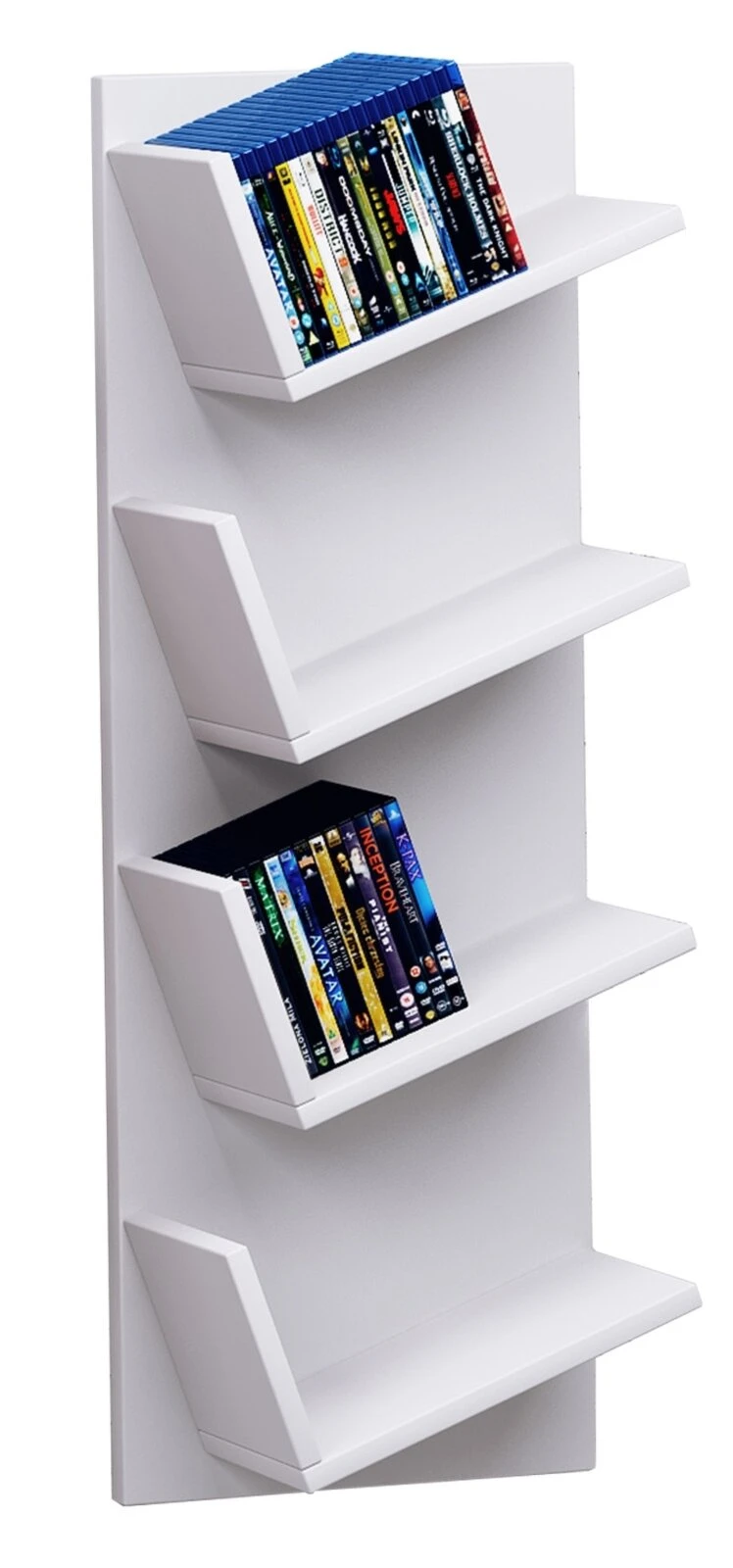 CD-Wandregal - weiß - 33 cm breit - 4 Ablagen 2 CD-Wandregal - weiß - 33 cm breit - 4 Ablagen – Bild 2