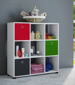 Regal BENAS 3x3 - weiß - 93 cm hoch 6 Regal BENAS 3x3 - weiß - 93 cm hoch -Wohnzimmer Verkäufe 9001636200 03 1600Wx1600H