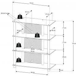 TV-Rack - silber-klar - 4 Glasböden - 59 cm breit 5 TV-Rack - silber-klar - 4 Glasböden - 59 cm breit -Wohnzimmer Verkäufe 9001646400 04 1600Wx1600H