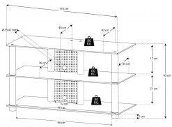TV-Rack - silber-klar - 3 Glasböden - 110 cm breit 7 TV-Rack - silber-klar - 3 Glasböden - 110 cm breit -Wohnzimmer Verkäufe 9001648400 04 1600Wx1600H