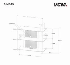 TV-Rack - silber - Klarglas - 59 cm breit -Wohnzimmer Verkäufe 9001662700 03 1600Wx1600H
