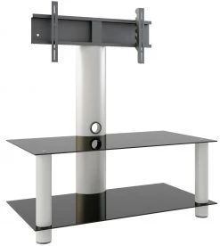 TV-Rack - silber - Schwarzglas - 112 cm breit -Wohnzimmer Verkäufe 9001663400 03 1600Wx1600H