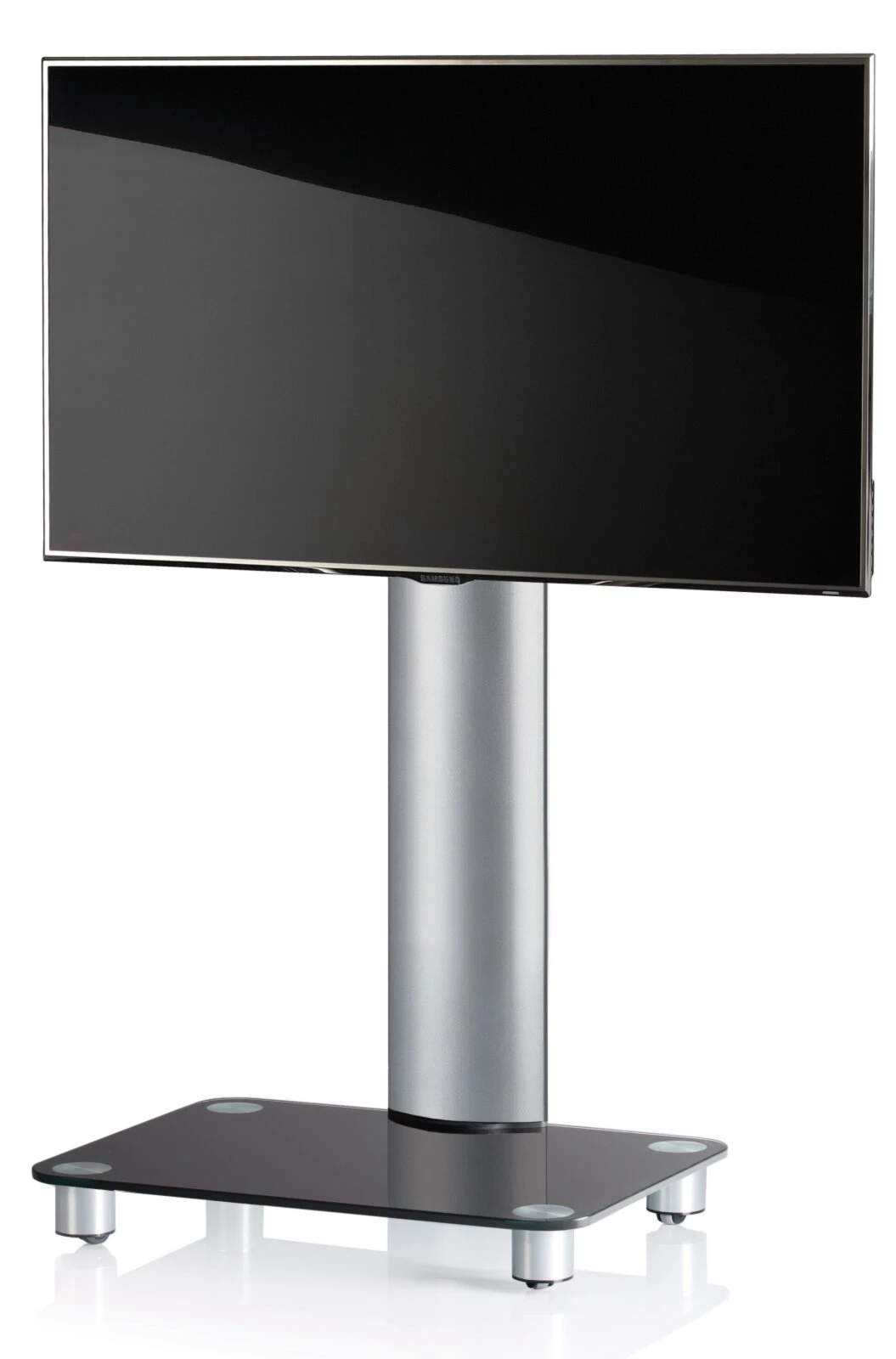 TV-Rack - silber - Schwarzglas - schwenkbar - für 22-37 Zoll 2 TV-Rack - silber - Schwarzglas - schwenkbar - für 22-37 Zoll – Bild 2