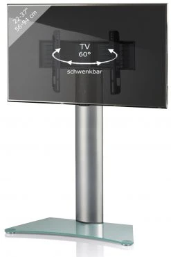 TV-Standfuß FINDAL - silber - Mattglas