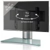 TV-Standfuß WINDOXA MAXI - silber - Mattglas