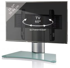 TV-Standfuß WINDOXA MAXI - silber - Mattglas
