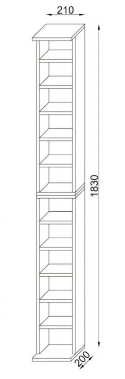 CD Regal - Kern Nussbaum - 21 cm breit - für 204 CDs - erweiterbar -Wohnzimmer Verkäufe 9001699000 04 1600Wx1600H