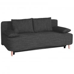 Schlafsofa - schwarz - Federkern - Staukasten