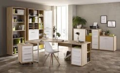Sideboard SET+ - Eiche natur - Weißglas - 156 cm -Wohnzimmer Verkäufe 9001770600 03 1600Wx1600H