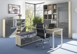 Sideboard SET+ - Eiche natur - Grauglas - 156 cm -Wohnzimmer Verkäufe 9001770700 04 1600Wx1600H