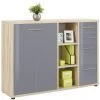 Sideboard SET+ - Eiche natur - Grauglas - 156 cm