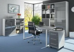 Sideboard-Kombination SET+ - platingrau - Grauglas - 156 cm -Wohnzimmer Verkäufe 9001770900 04 1600Wx1600H