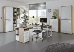 Highboard-Regal-Kombi SET+ - Eiche - Weißglas - 156 cm -Wohnzimmer Verkäufe 9001772000 04 1600Wx1600H