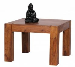 Couchtisch - braun gebeizt - Sheesham massiv - 60x60 cm