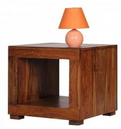Beistelltisch - braun gebeizt - Sheesham massiv - 50 cm breit