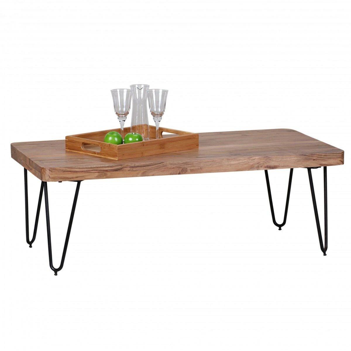 Couchtisch - klar lackiert - Akazie massiv - 115x60 cm 1 Couchtisch - klar lackiert - Akazie massiv - 115x60 cm