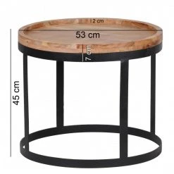 2er-Set Beistelltisch - klar lackiert - Akazie massiv -Wohnzimmer Verkäufe 9002270100 02 1600Wx1600H