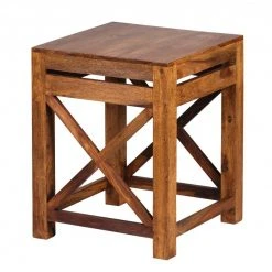 2er-Set Beistelltische - braun gebeizt - Sheesham massiv -Wohnzimmer Verkäufe 9002270500 04 1600Wx1600H