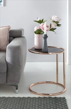 Beistelltisch - Kupfer-schwarz - Metall-Sicherheitsglas - 45 cm breit 7 Beistelltisch - Kupfer-schwarz - Metall-Sicherheitsglas - 45 cm breit -Wohnzimmer Verkäufe 9002273700 04 1600Wx1600H
