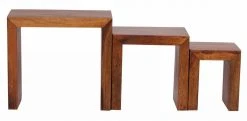 3-teiliger Satztisch - braun gebeizt - Sheesham massiv 6 3-teiliger Satztisch - braun gebeizt - Sheesham massiv -Wohnzimmer Verkäufe 9002275000 03 1600Wx1600H