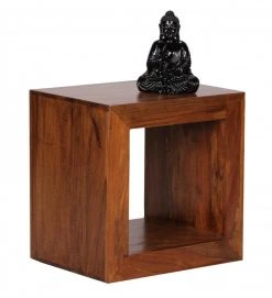 Standregal Cube - braun gebeizt - Sheesham massiv