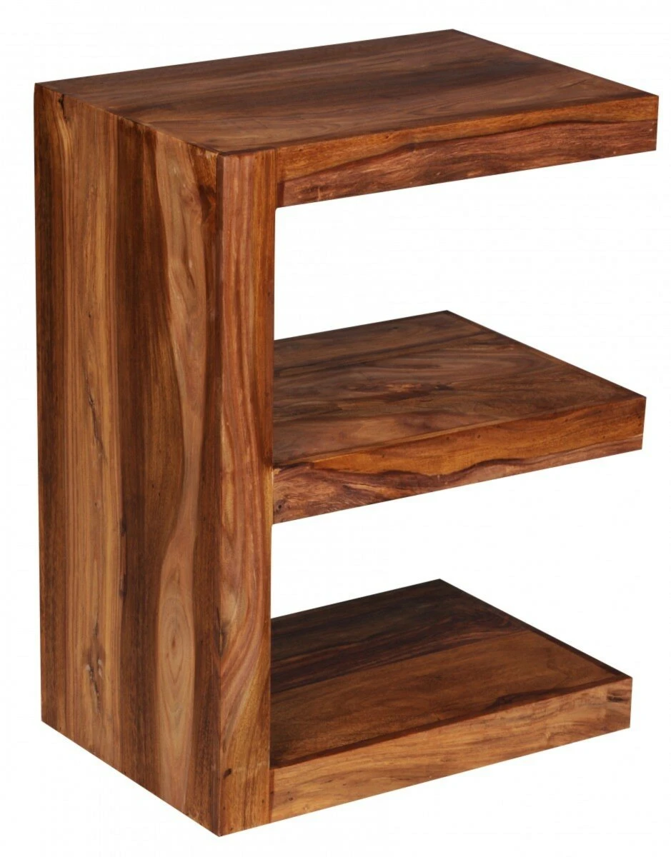 Beistelltisch - braun gebeizt - Sheesham massiv - 45 cm breit 2 Beistelltisch - braun gebeizt - Sheesham massiv - 45 cm breit – Bild 2