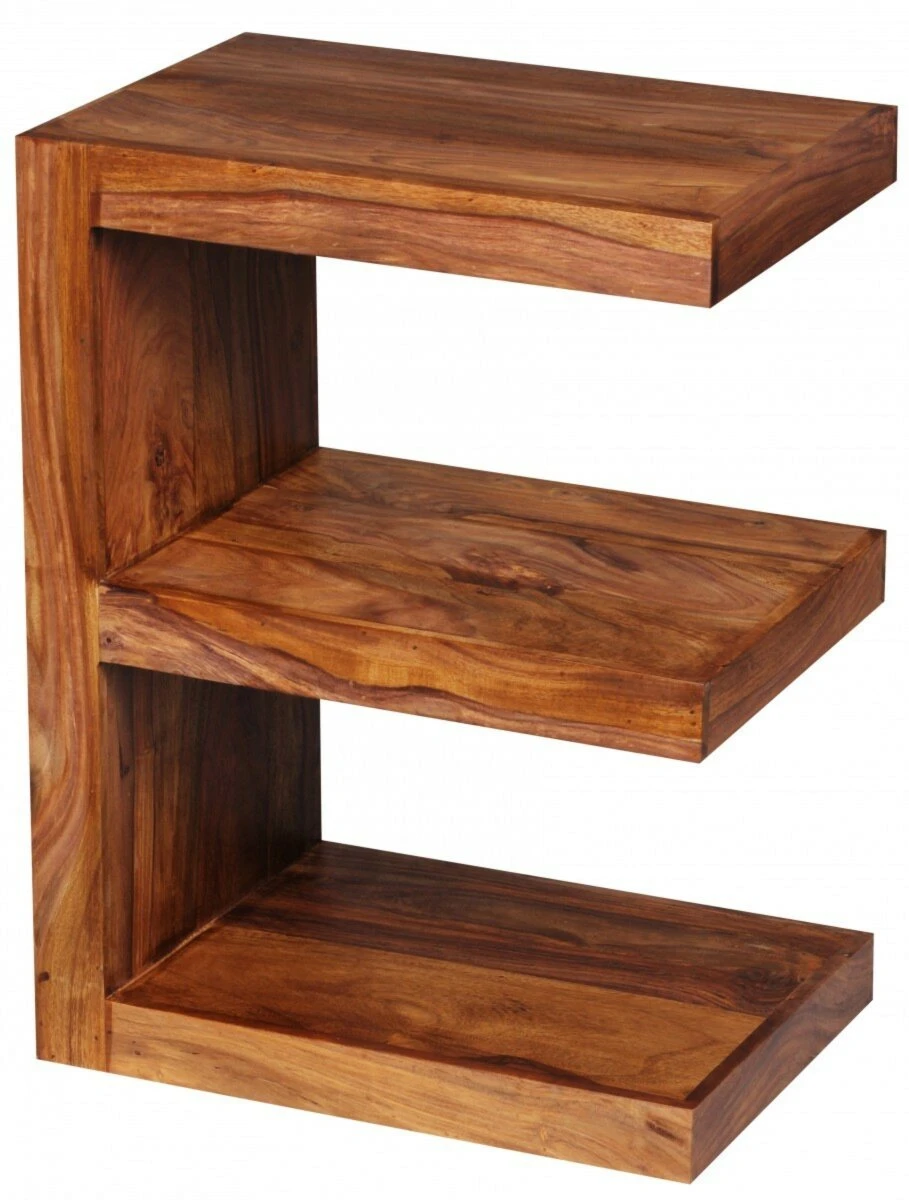 Beistelltisch - braun gebeizt - Sheesham massiv - 45 cm breit 1 Beistelltisch - braun gebeizt - Sheesham massiv - 45 cm breit