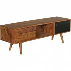 TV-Lowboard - Sheesham massiv gebeizt - schwarz - 2 Türen -Wohnzimmer Verkäufe 9002280000 03 1600Wx1600H
