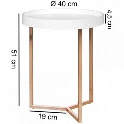 Beistelltisch - kupfer-weiß - 51 cm hoch -Wohnzimmer Verkäufe 9002296800 03 1600Wx1600H