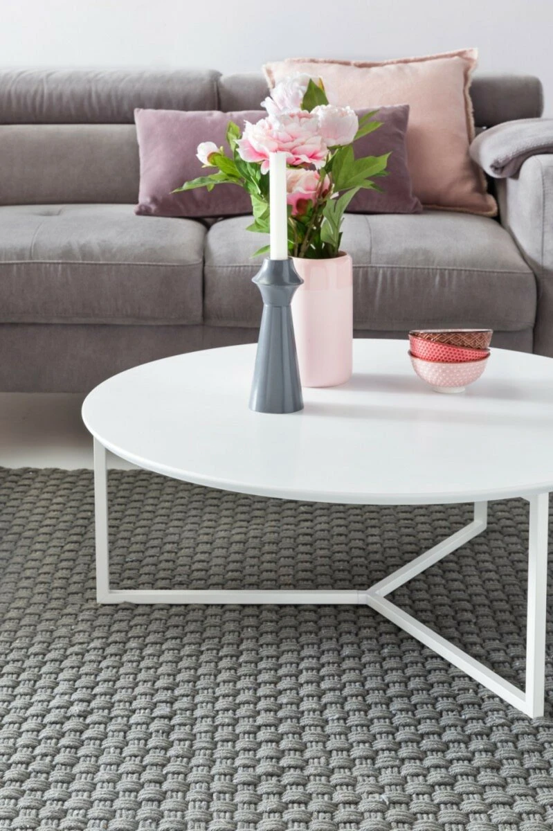 Couchtisch - weiß matt - Ø 80 cm 3 Couchtisch - weiß matt - Ø 80 cm – Bild 3