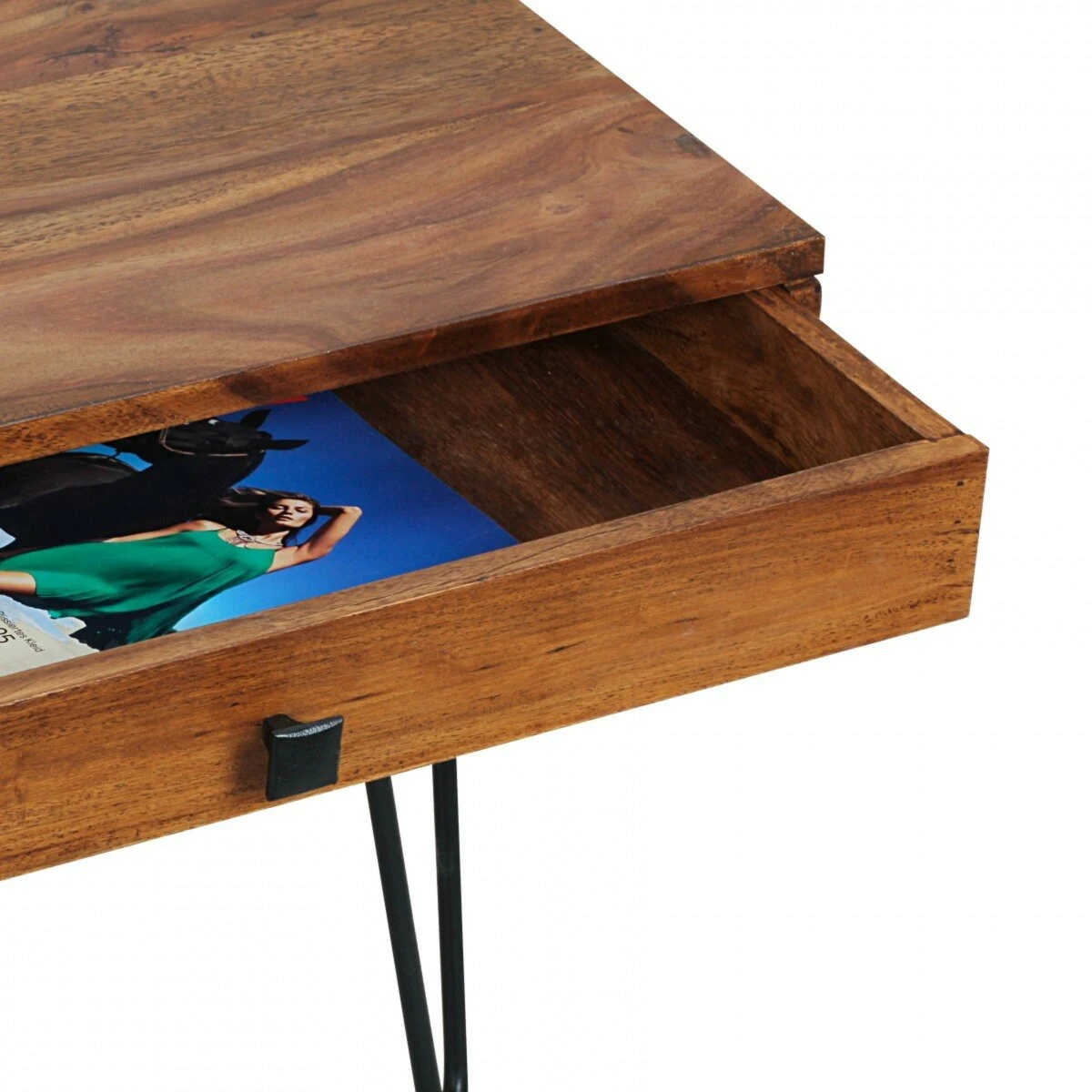 Couchtisch - Sheesham massiv gebeizt - 2 Schubkästen 3 Couchtisch - Sheesham massiv gebeizt - 2 Schubkästen – Bild 3