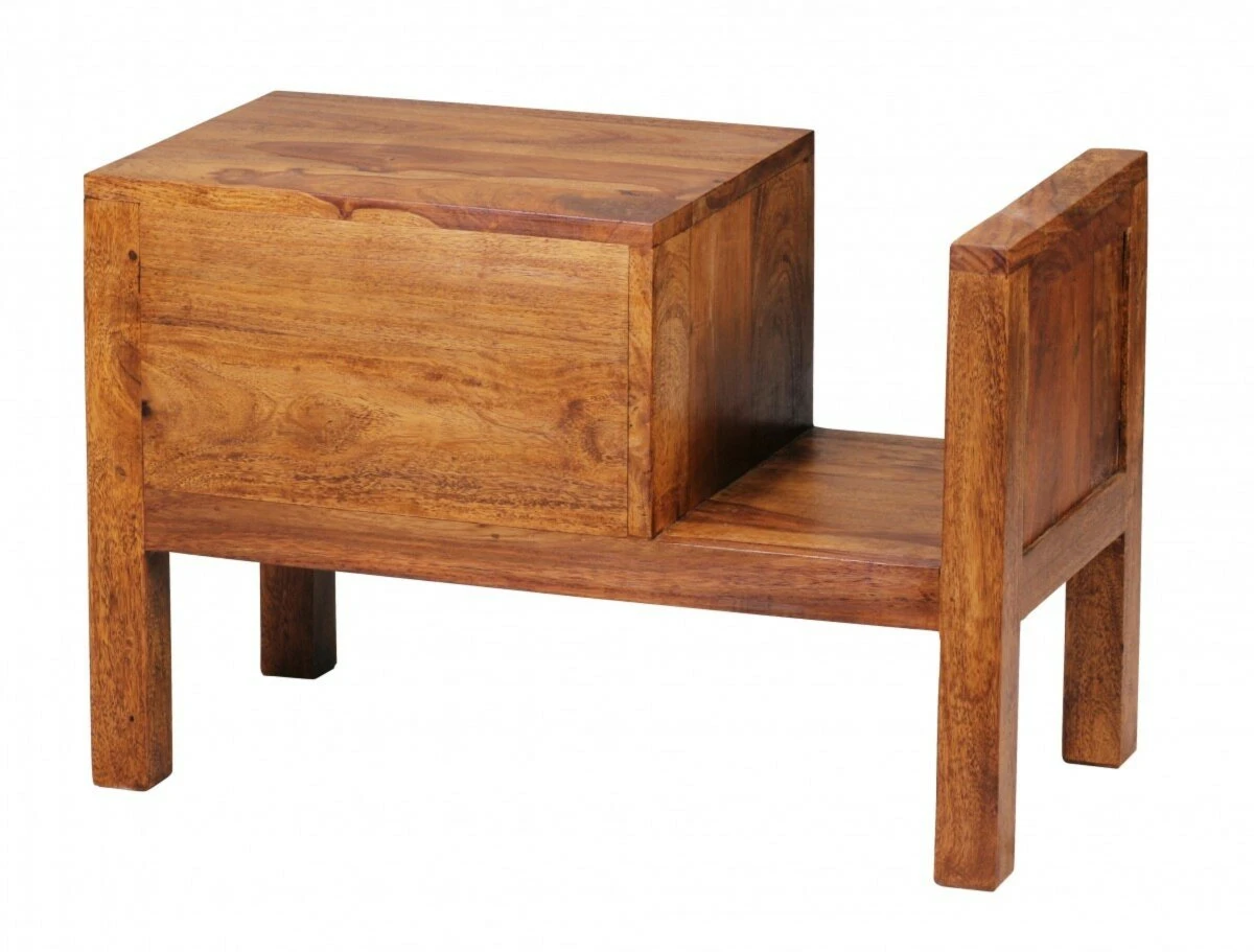 Beistelltisch - Sheesham massiv lackiert - Zeitungsablage 4 Beistelltisch - Sheesham massiv lackiert - Zeitungsablage – Bild 4